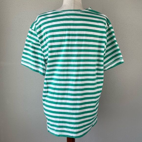 NWT Jennifer Moore Green and White T-Shirt Size M - Picture 4 of 6